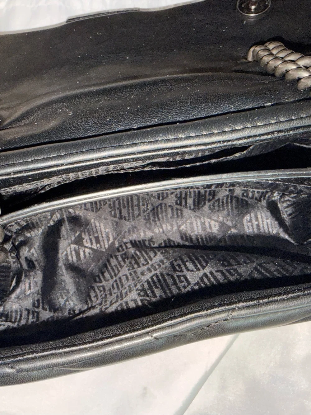 Kurt Geiger Black Quilted Leather Shoulder/Crossbody Bag with Silver Hardware